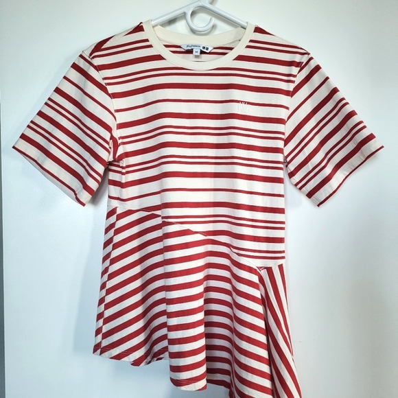 UNIQLO JW ANDERSON FLARED HEM STRIPED T-SHIRT - Picture 4 of 9
